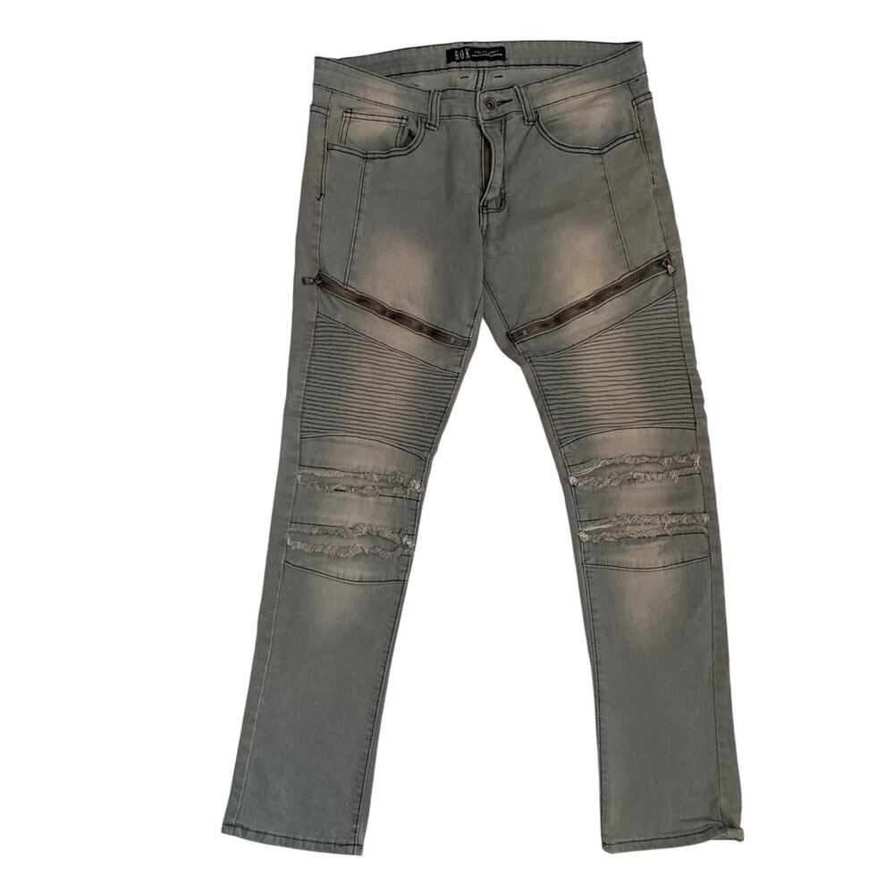 ROK Hand Crafted Jeans Men's Size 34x30 Straight Leg Stretch Y2K Denim Jeans